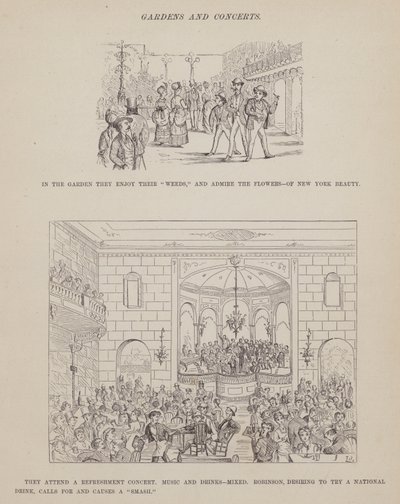 Stránka z The American Tour of pánů Brown, Jones a Robinson (rytina) od Richard Doyle