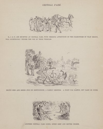 Stránka z The American Tour of pánů Brown, Jones a Robinson (rytina) od Richard Doyle