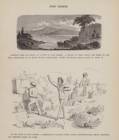 Stránka z The American Tour of pánů Brown, Jones a Robinson (rytina) od Richard Doyle