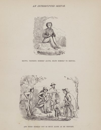 Stránka z The American Tour of pánů Brown, Jones a Robinson (rytina) od Richard Doyle