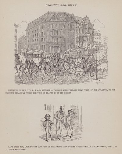 Stránka z The American Tour of pánů Brown, Jones a Robinson (rytina) od Richard Doyle