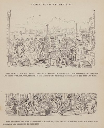 Stránka z The American Tour of pánů Brown, Jones a Robinson (rytina) od Richard Doyle