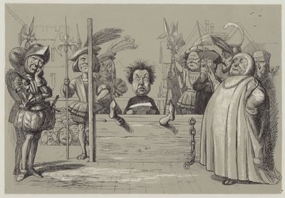Perkin Warbeck čte svou zpověď (akvatinta) od Richard Doyle