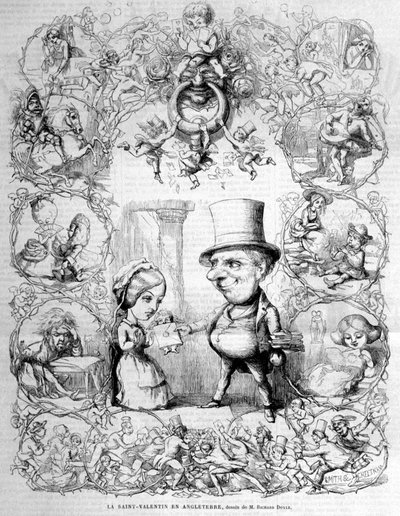V Anglii se slaví Valentýn. Ilustrace Richard Doyle (1824 - 1883). od Richard Doyle