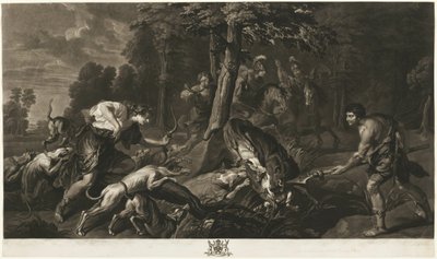 Calydonian Boar Hunt, z Houghton Gallery od Richard Earlom
