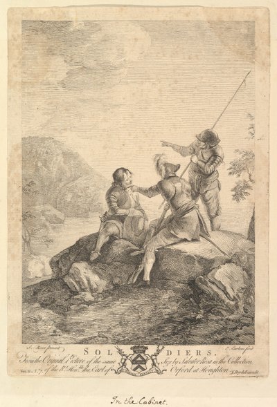 Tři vojáci, 1766-67. od Richard Earlom