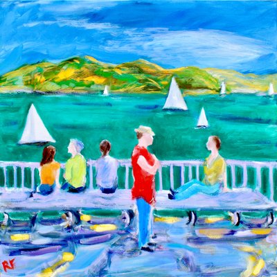 Lavička, Sausalito, 2017 od Richard Fox