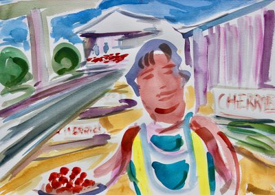 Cherry Seller by the Highway, 2020 od Richard Fox