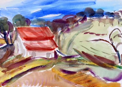 Dům s červenou střechou, Sonoma, 2018 od Richard Fox