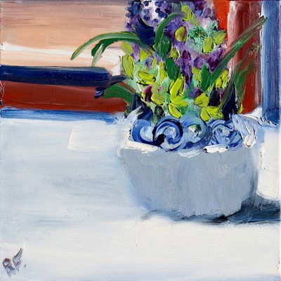 Still Life with Bowl, 2020 (olej na plátně) od Richard Fox
