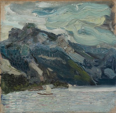 Traunské jezero s horou spící Řeka, 1907 od Richard Gerstl