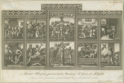Lichfield - Ancient Altar-Piece: rytina, nd [c 1785] (tisk) od Richard Greene