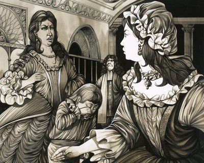 Karolína Braniborsko-Ansbašská bije jedno ze svých dětí od Richard Hook