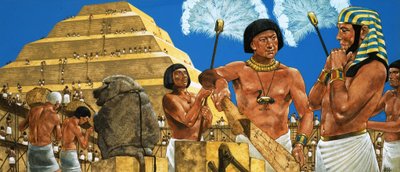 Imhotep, astronom a architekt, s faraonem Zoserem od Richard Hook