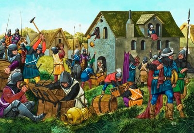 Středověcí vojáci rabují a drancují od Richard Hook