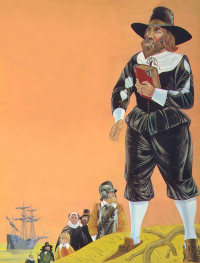 Otcové poutníci (barevná litografie) od Richard Hook