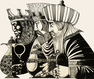 Tři králové (kvaš na papíře) od Richard Hook