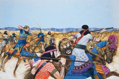 Válečníci (kvaš na papíře) od Richard Hook