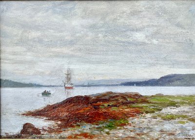 Rowing to Shore, cca 1900-10 (olej na plátně) od Richard Hubbard Arroll
