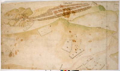 Barevný plán nebo pohled z ptačí perspektivy na město Edinburgh od Richard Lee