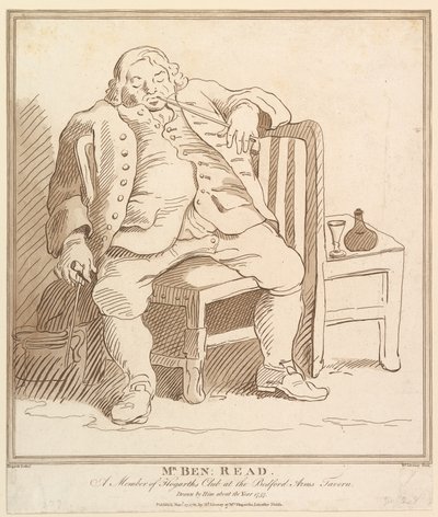 Pan Ben: Read, člen Hogarths Clubu v Bedford Arms Tavern, Drawn b..., 27. listopadu 1781. od Richard Livesay