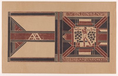 Návrh obálky pro: Weddingen, 1921 Práce členů delegáta (název na objektu) od Richard Nicolaüs Roland Holst (signed by artist)