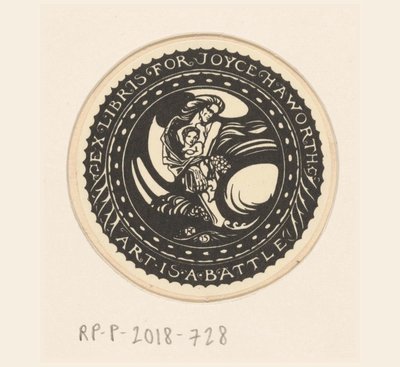 Ex libris van Joyce Haworth Umění je bitva (název na předmětu) od Richard Nicolaüs Roland Holst