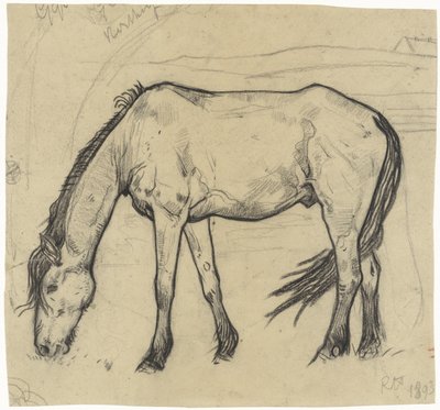 Pasoucí se kůň v Noordwijku od Richard Nicolaüs Roland Holst