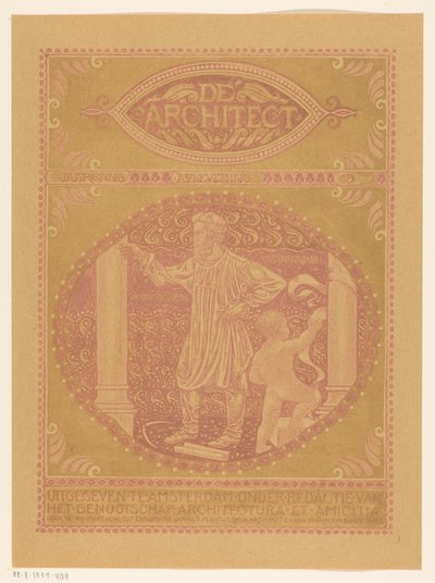 Návrh obálky pro: De Architect, 1911 od Richard Nicolaüs Roland Holst