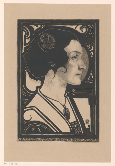 Portrét neznámé ženy Návrh náčrtu pro portrét ve vitráži (název na objektu) od Richard Nicolaüs Roland Holst