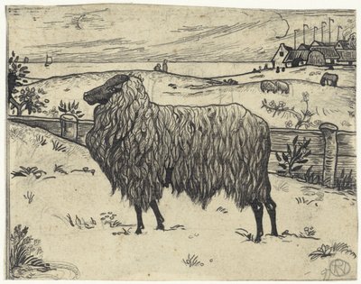 Ovce v pobřežní krajině od Richard Nicolaüs Roland Holst