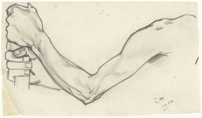 Studie levé paže držící hůl od Richard Nicolaüs Roland Holst