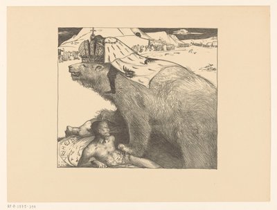 Car Nicholas II Ruska na ruského medvěda Ruský medvěd řve mír (původní název) od Richard Nicolaüs Roland Holst