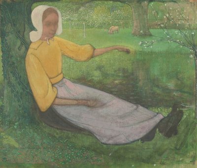 Žena z Huizenu sedí pod stromem od Richard Nicolaüs Roland Holst