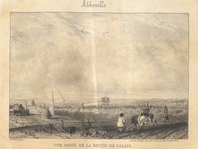 Abbeville - Pohled přijatý ze silnice do Calais od Richard Parkes Bonington