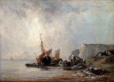 Lodě na pobřeží Normandie, 1823. od Richard Parkes Bonington