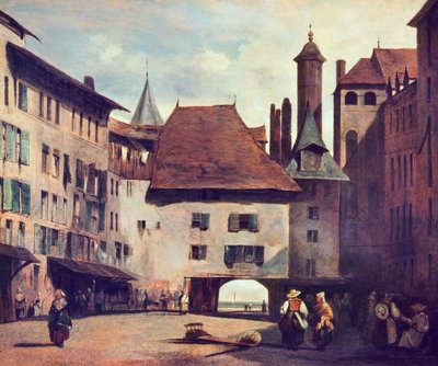 Place du Molard, kolem roku 1830 od Richard Parkes Bonington
