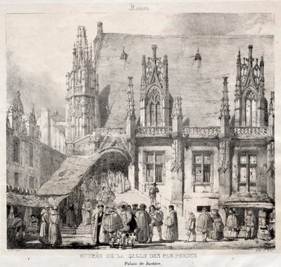 Rouen: Vstup do Salle des Pas Perdus, Justiční palác od Richard Parkes Bonington