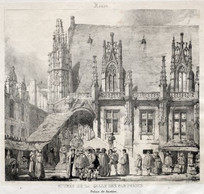 Rouen: Vstup do Salle des Pas Perdus, Justiční palác od Richard Parkes Bonington