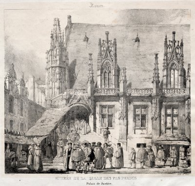 Rouen: Vstup do Salle des Pas Perdus, Palais du Justice, 1824. od Richard Parkes Bonington