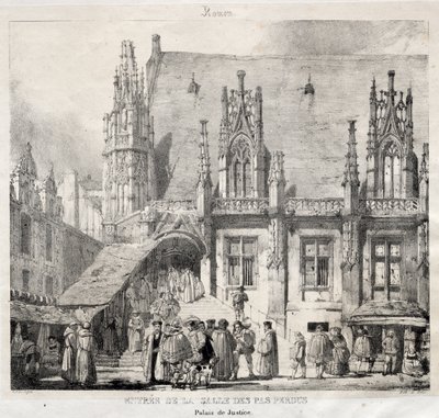Rouen: Vstup do Salle des Pas Perdus, Justiční palác od Richard Parkes Bonington