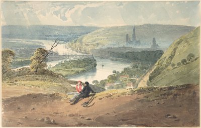 Rouen, pohled z Bon-Secours od Richard Parkes Bonington