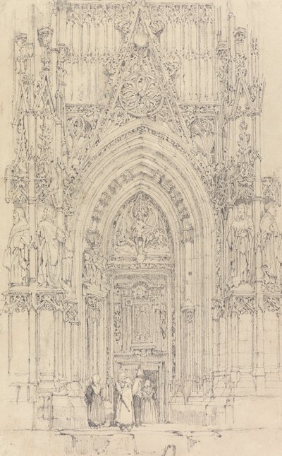 Kostel sv. Wulfrana, Abbeville: Severní dveře západní fronty od Richard Parkes Bonington