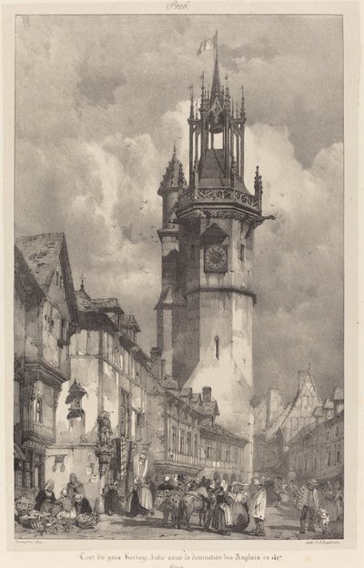 Věž Gros-Horloge, Evreux od Richard Parkes Bonington