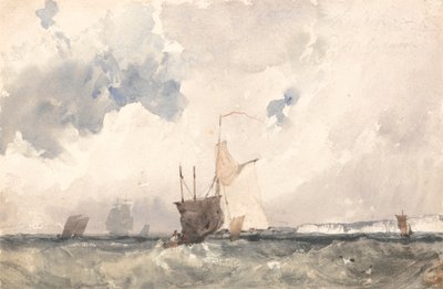 Nádoby v trhaném moři od Richard Parkes Bonington