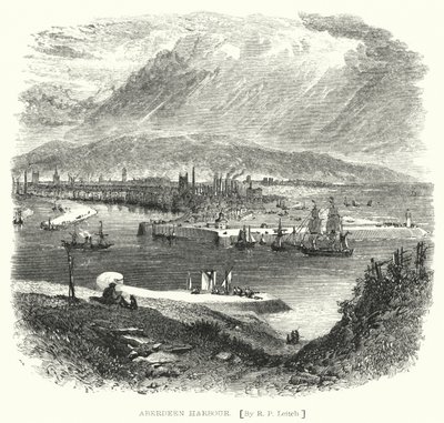 Aberdeen Harbour (rytina) od Richard Principal (after) Leitch