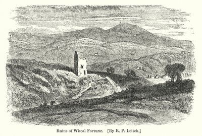 Ruins of Wheal Fortune (rytina) od Richard Principal (after) Leitch