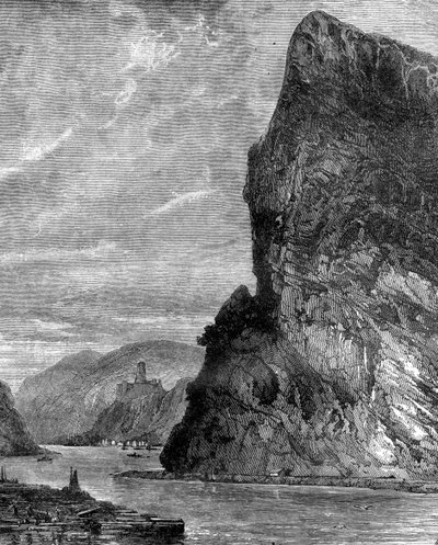 Loreley rock, poblíž St Goarshausen, Německo, 19. století od Richard Principal Leitch