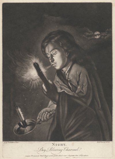 Noc - Chlapec foukající uhlí od Richard Purcell