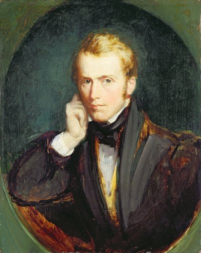 Autoportrét, cca 1827-37 (olej na panelu) od Richard Redgrave